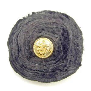 Fendi brooch corsage Black Gold Woman Authentic Used T193